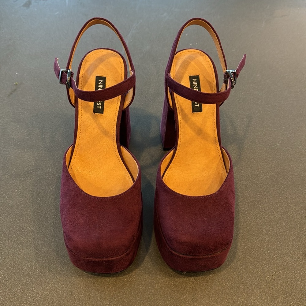 Nine West Stacie Platform Pump-Purple Microsuede - Picture 4 of 8